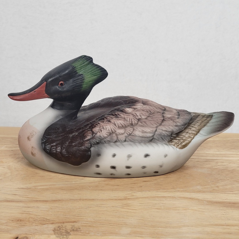 Vintage Sigma the Tastesetter Ceramic Merganser Duck Decoy Figurine Rustic Cabin